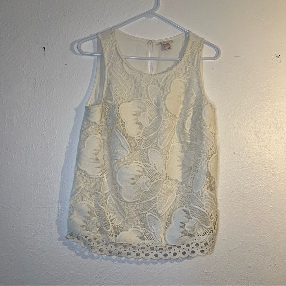 Small White Lace Tank Top